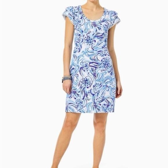 Lilly Pulitzer Bridgitte Cotton Shift Dress Resort White Don't Be Jelly XXS - Picture 5 of 16